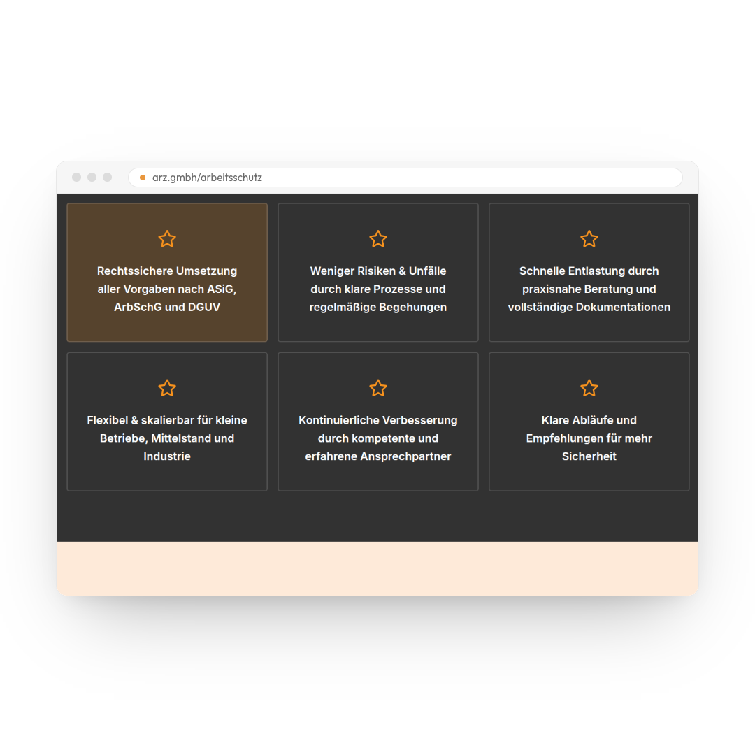 ARZ GmbH – Arbeitsschutz Vorteile