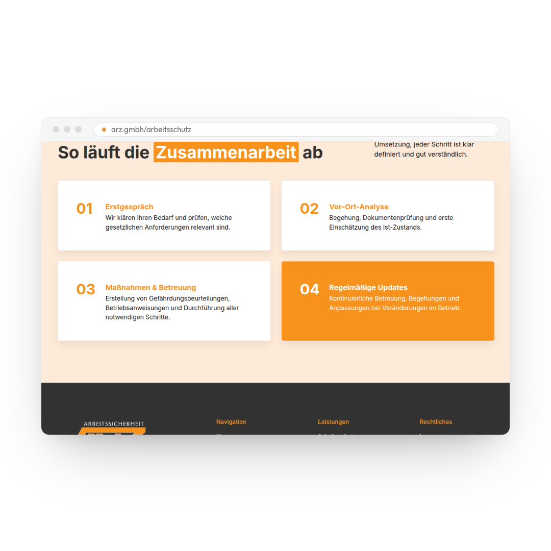 ARZ GmbH – Arbeitsschutz Ablauf