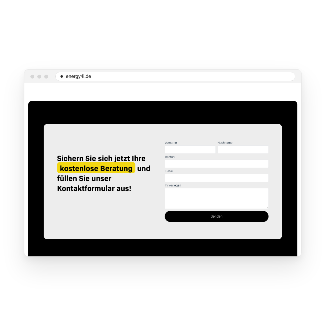 energy for industries – Kontaktformular