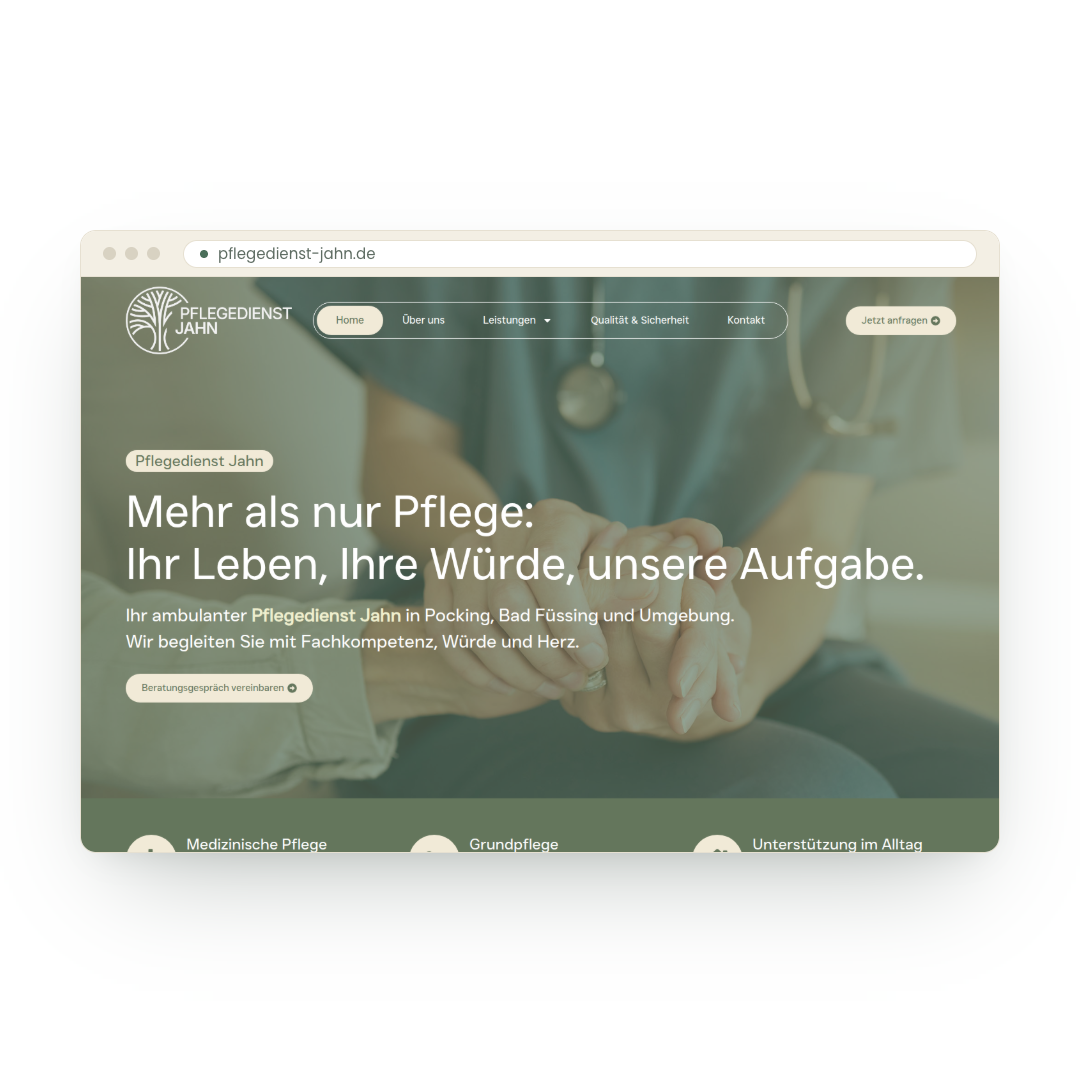 Pflegedienst Jahn – Website Hero