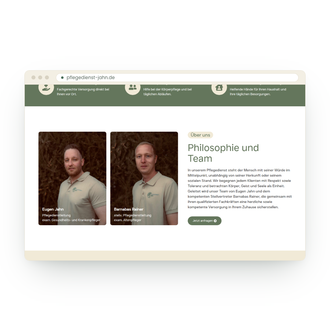 Pflegedienst Jahn – Website Team