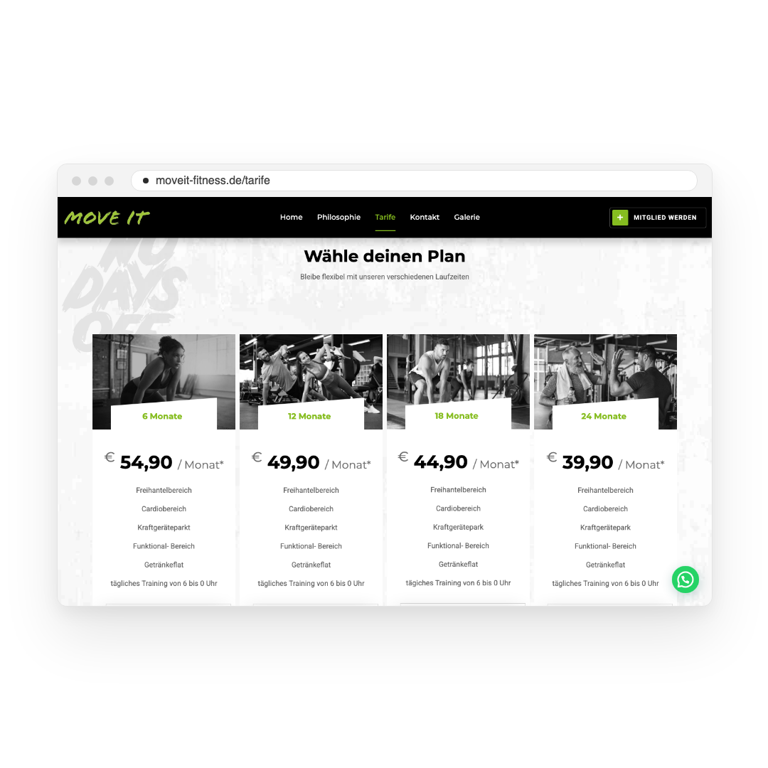 Move It Fitness – Tarife
