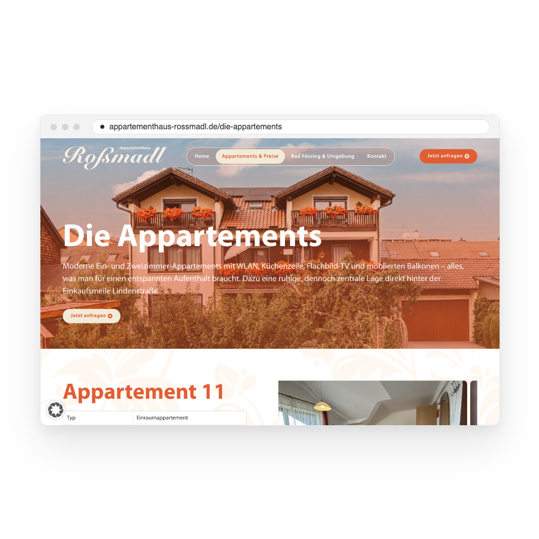 Appartementhaus Roßmadl – Appartements & Preise