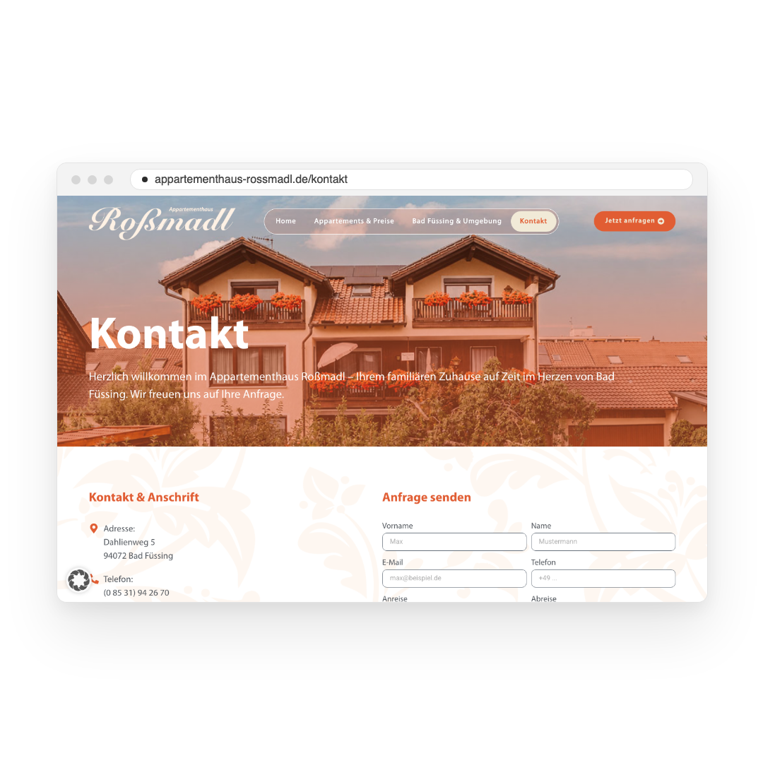 Appartementhaus Roßmadl – Kontakt