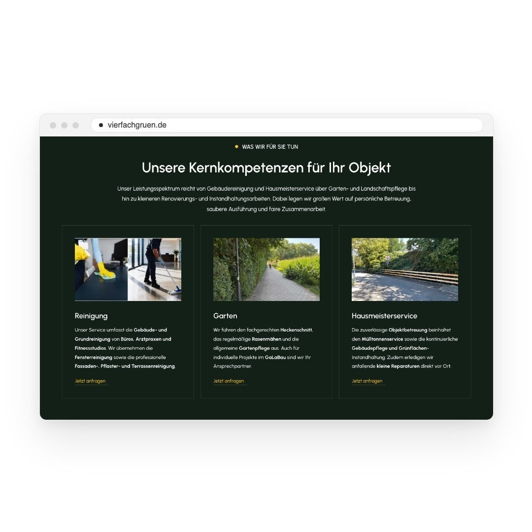 VierfachGrün – Leistungen